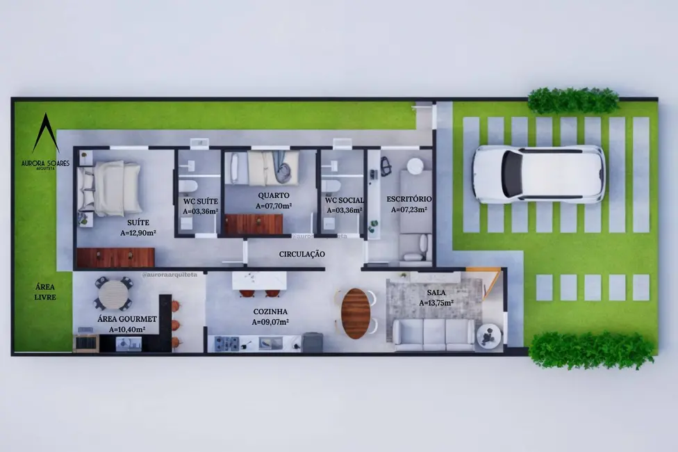 Foto 3 de Casa com 3 quartos à venda, 160m2 em Calumbi, Feira De Santana - BA