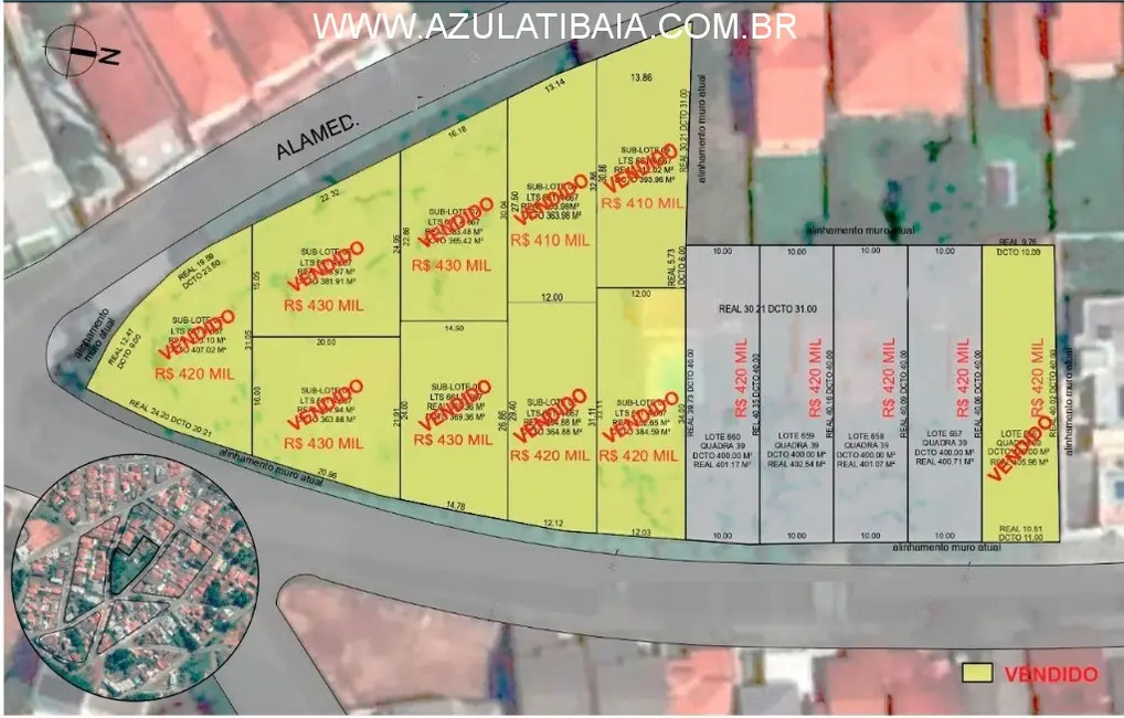 Foto 2 de Terreno / Lote à venda, 400m2 em Jardim do Lago, Atibaia - SP