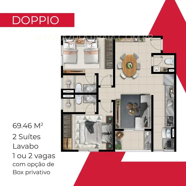 Foto 5 de Apartamento com 2 quartos à venda, 65m2 em Atibaia Jardim, Atibaia - SP