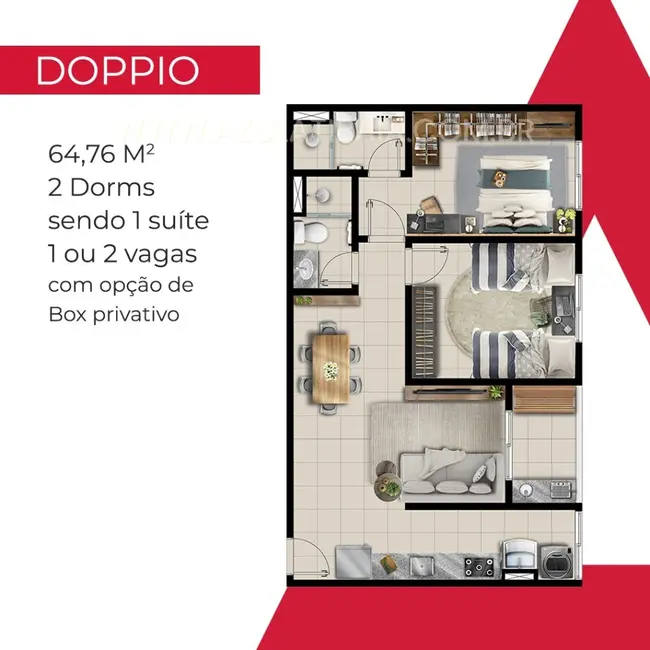 Foto 4 de Apartamento com 2 quartos à venda, 65m2 em Atibaia Jardim, Atibaia - SP