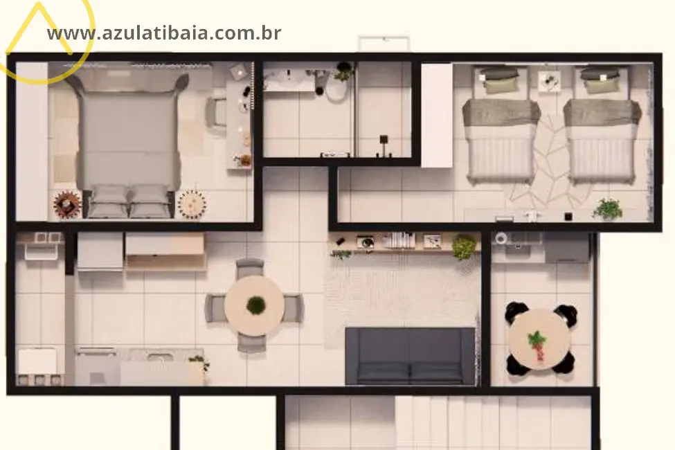 Foto 3 de Apartamento com 2 quartos à venda, 54m2 em Atibaia - SP