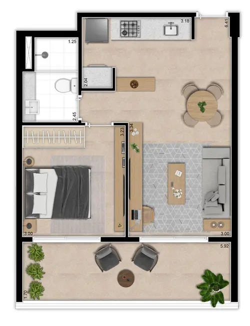 Apartamento com 1 quarto à venda, 54m2 em Moema, São Paulo - SP - imagem 9 Foto 9 de Apartamento com 1 quarto à venda, 54m2 em Moema, São Paulo - SP