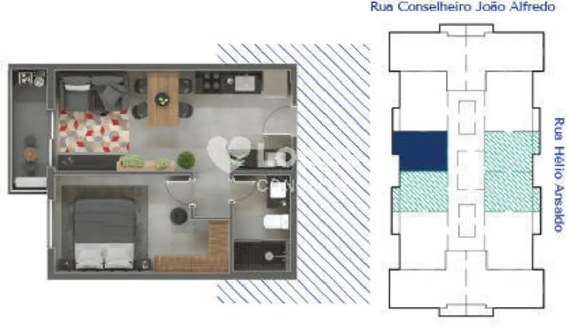Foto 9 de Apartamento com 1 quarto à venda, 38m2 em Macuco, Santos - SP