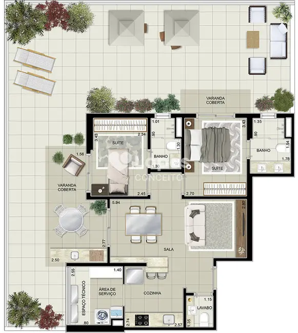 Apartamento com 2 quartos à venda, 155m2 em Ponta da Praia, Santos - SP - imagem 7 Foto 7 de Apartamento com 2 quartos à venda, 155m2 em Ponta da Praia, Santos - SP