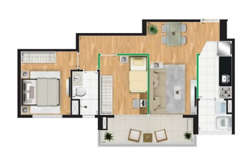 Foto 4 de Apartamento com 2 quartos à venda, 56m2 em Vila Anastácio, São Paulo - SP