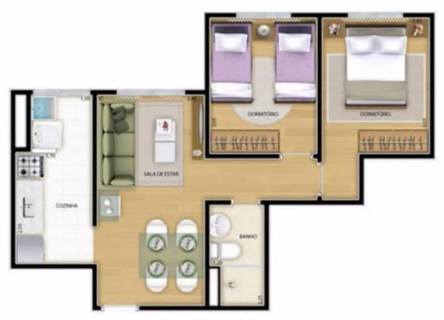 Foto 2 de Apartamento com 2 quartos à venda, 47m2 em Jardim Íris, São Paulo - SP