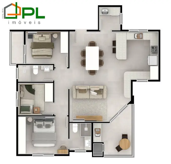 Foto 4 de Apartamento com 3 quartos à venda em Itapoa - SC