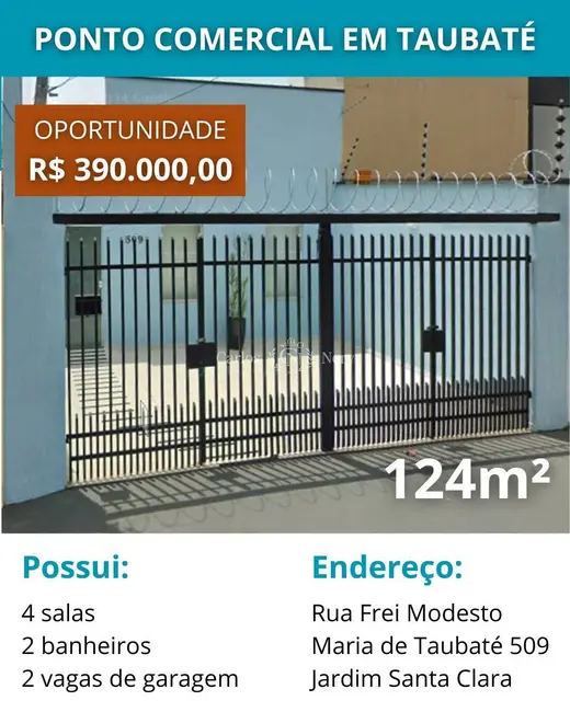 Foto 1 de Sala Comercial à venda, 124m2 em Jardim Santa Clara, Taubate - SP