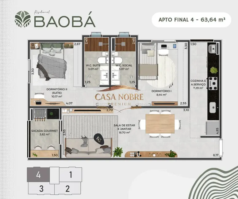 Foto 8 de Apartamento com 2 quartos à venda, 61m2 em Vila São Geraldo, Taubate - SP