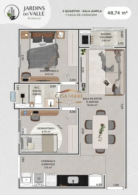 Apartamento com 2 quartos à venda, 49m2 em Tremembe - SP - imagem 9 Foto 9 de Apartamento com 2 quartos à venda, 49m2 em Tremembe - SP