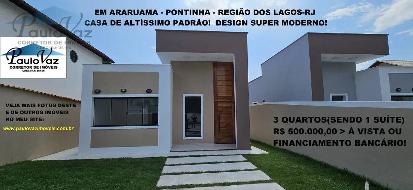 Foto 1 de Casa com 3 quartos à venda, 213m2 em Araruama - RJ