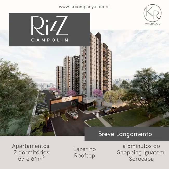 Foto 2 de Apartamento com 2 quartos à venda, 57m2 em Parque Campolim, Sorocaba - SP