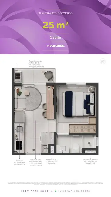 Foto 8 de Apartamento com 2 quartos à venda, 34m2 em Vila Dom Pedro I, São Paulo - SP
