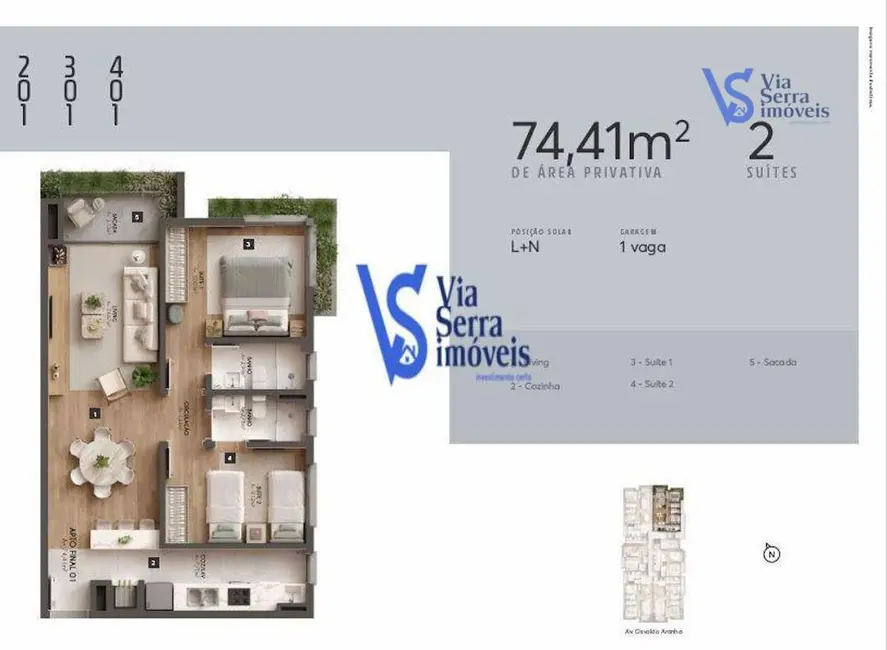 Apartamento com 2 quartos à venda, 74m2 em Centro, Canela - RS - imagem 8 Foto 8 de Apartamento com 2 quartos à venda, 74m2 em Centro, Canela - RS