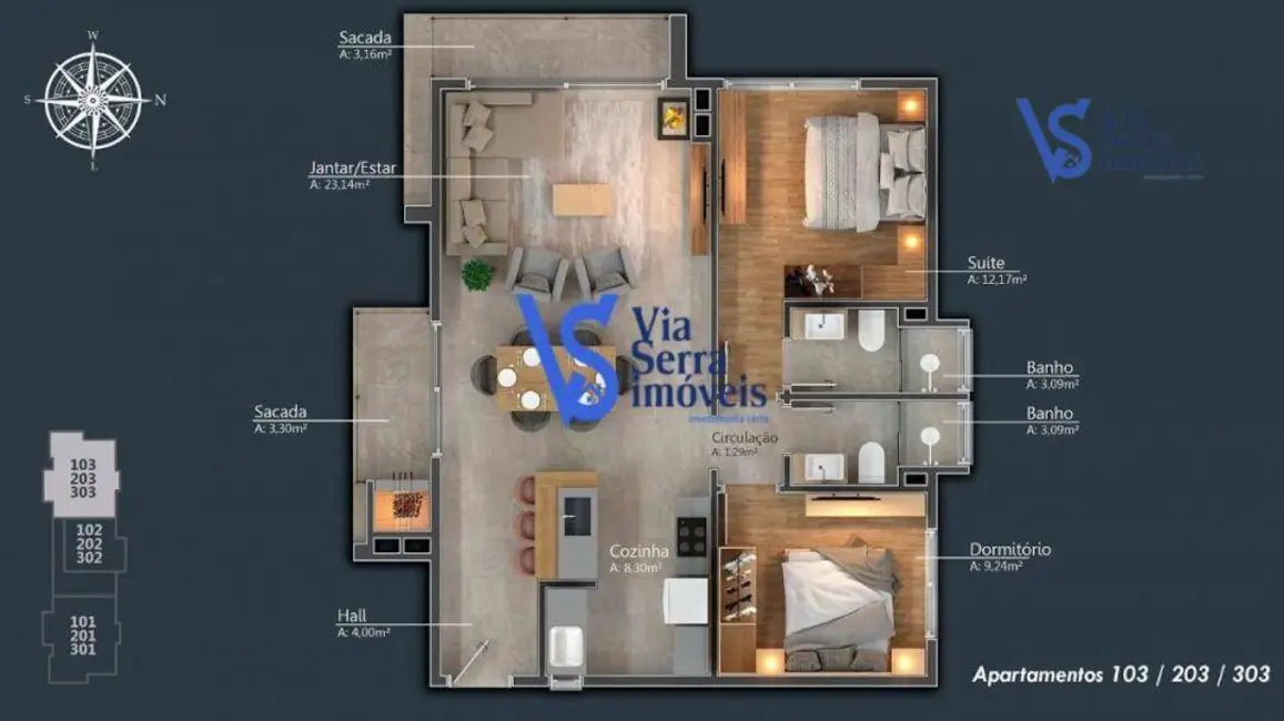 Apartamento com 2 quartos à venda, 82m2 em Centro, Canela - RS - imagem 7 Foto 7 de Apartamento com 2 quartos à venda, 82m2 em Centro, Canela - RS