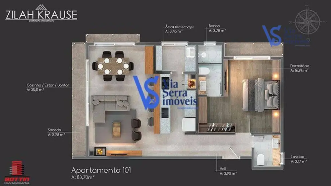 Foto 8 de Apartamento com 1 quarto à venda, 80m2 em Centro, Canela - RS