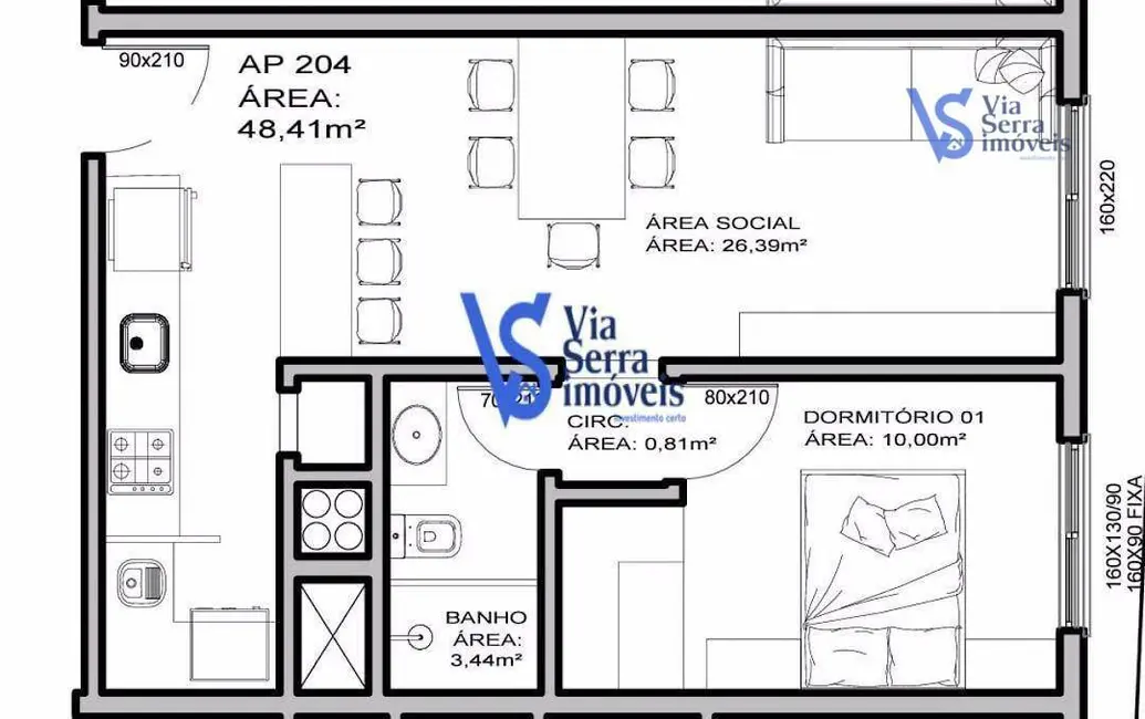Apartamento com 1 quarto à venda, 48m2 em Gramado - RS - imagem 5 Foto 5 de Apartamento com 1 quarto à venda, 48m2 em Gramado - RS