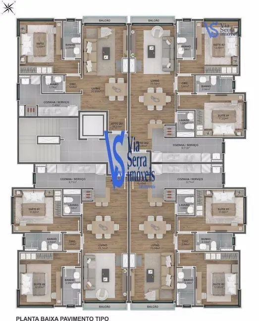 Apartamento com 2 quartos à venda, 88m2 em Gramado - RS - imagem 8 Foto 8 de Apartamento com 2 quartos à venda, 88m2 em Gramado - RS