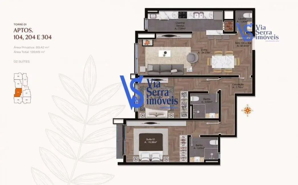 Foto 7 de Apartamento com 2 quartos à venda, 68m2 em Gramado - RS