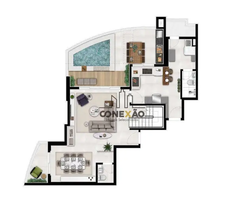 Foto 3 de Cobertura com 3 quartos à venda, 214m2 em Ponta da Praia, Santos - SP