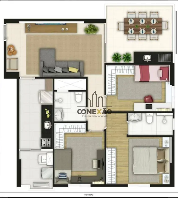 Apartamento com 3 quartos à venda, 78m2 em Boqueirão, Santos - SP - imagem 8 Foto 8 de Apartamento com 3 quartos à venda, 78m2 em Boqueirão, Santos - SP