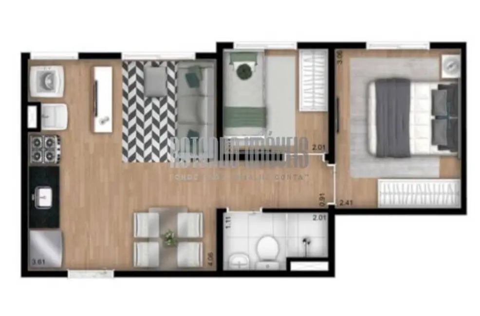 Foto 3 de Apartamento com 2 quartos à venda, 42m2 em Vila Rosália, Guarulhos - SP