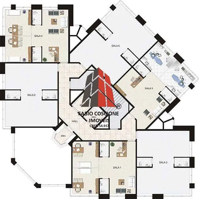 Sala Comercial à venda, 54m2 em Jardim Anália Franco, São Paulo - SP - imagem 2 Foto 2 de Sala Comercial à venda, 54m2 em Jardim Anália Franco, São Paulo - SP
