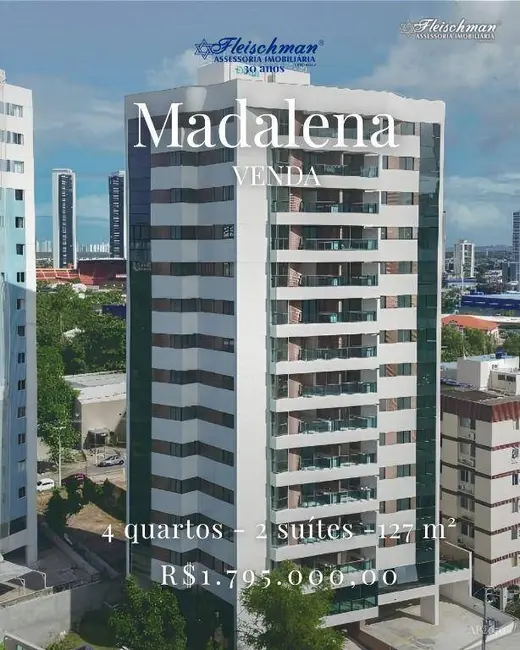 Foto 1 de Apartamento com 4 quartos à venda, 127m2 em Madalena, Recife - PE