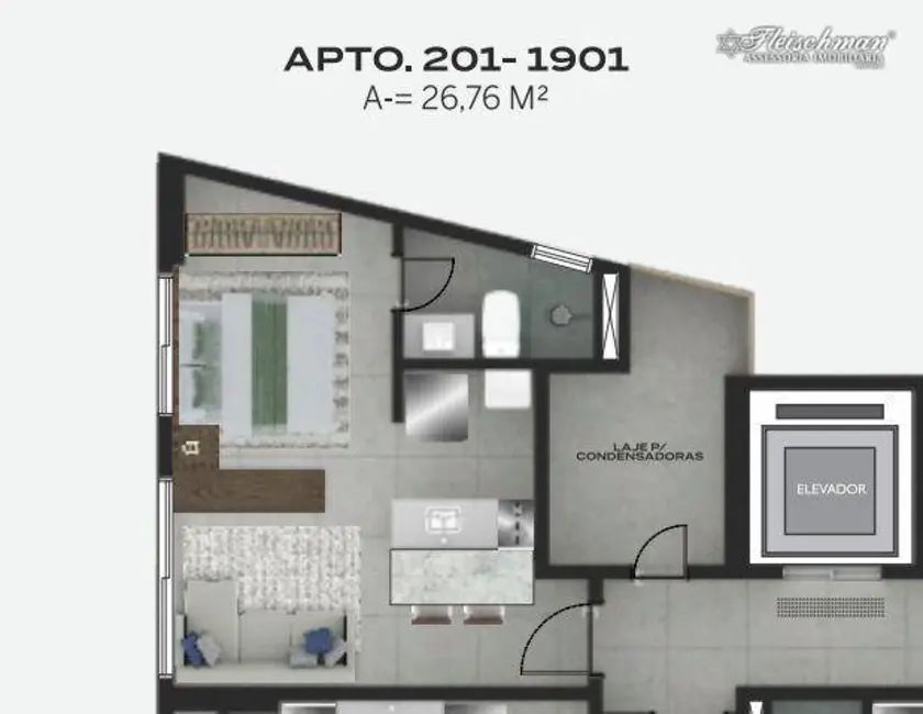 Foto 5 de Kitnet com 1 quarto à venda, 26m2 em Casa Forte, Recife - PE