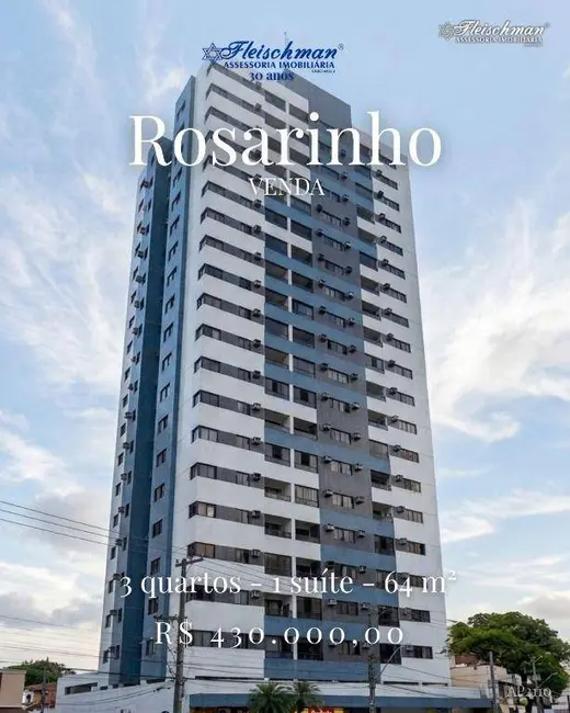 Foto 1 de Apartamento com 3 quartos à venda, 64m2 em Rosarinho, Recife - PE