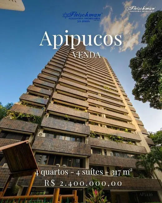 Apartamento com 4 quartos à venda, 317m2 em Apipucos, Recife - PE - imagem 1 Foto 1 de Apartamento com 4 quartos à venda, 317m2 em Apipucos, Recife - PE