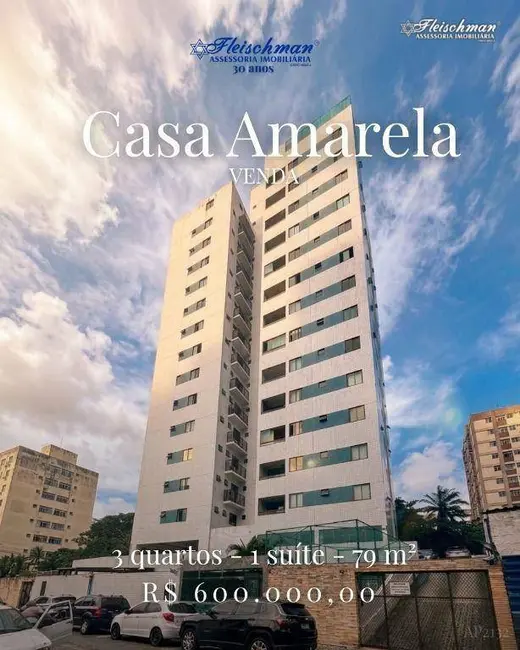 Foto 1 de Apartamento com 3 quartos à venda, 79m2 em Casa Amarela, Recife - PE