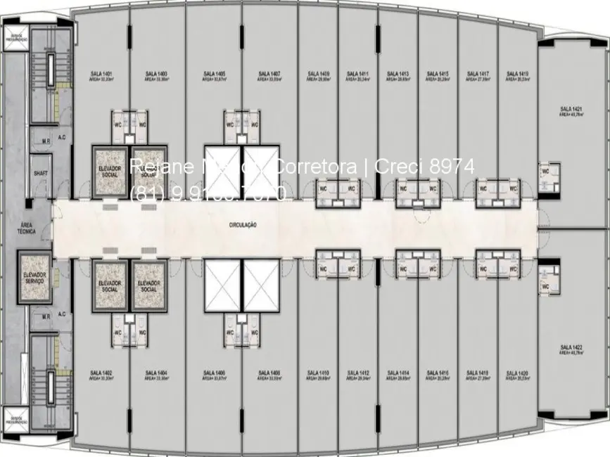 Foto 6 de Sala Comercial para alugar, 29m2 em Pina, Recife - PE