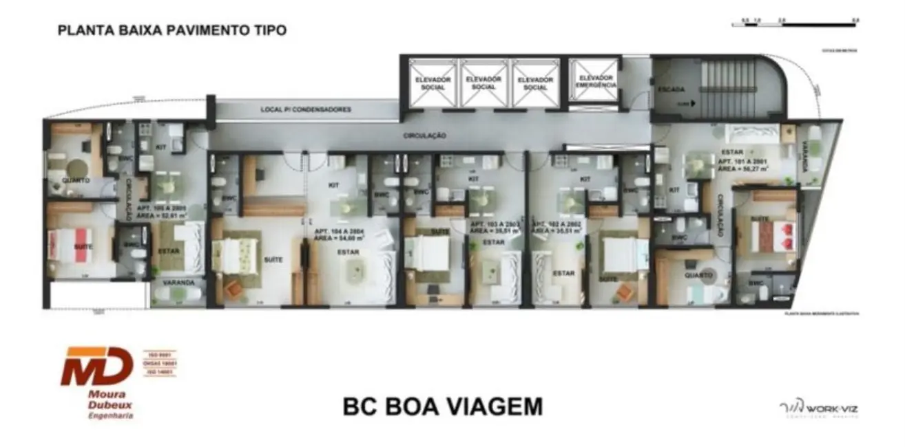 Apartamento com 2 quartos à venda, 53m2 em Boa Viagem, Recife - PE - imagem 4 Foto 4 de Apartamento com 2 quartos à venda, 53m2 em Boa Viagem, Recife - PE