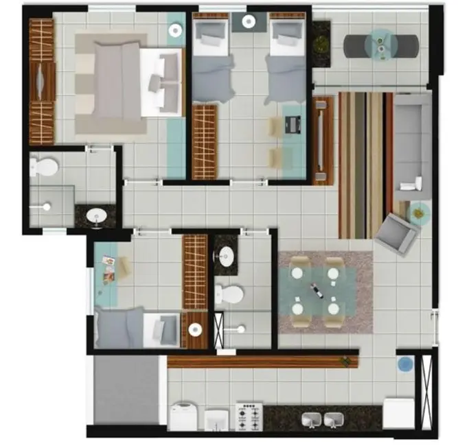 Foto 8 de Apartamento com 3 quartos à venda, 68m2 em Encruzilhada, Recife - PE