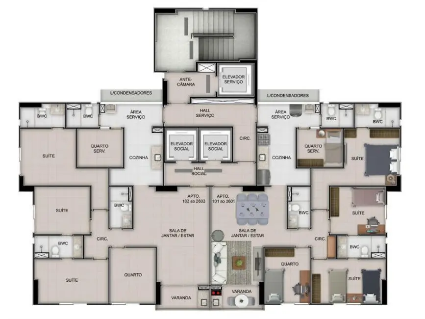 Foto 7 de Apartamento com 4 quartos à venda, 107m2 em Tamarineira, Recife - PE