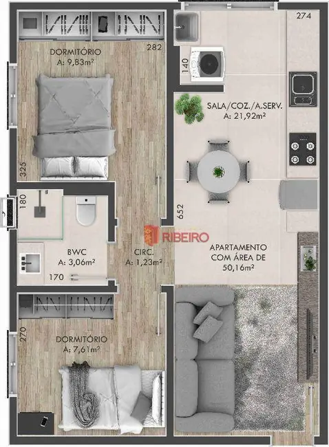 Apartamento com 2 quartos à venda, 62m2 em Nova Divinéia, Ararangua - SC - imagem 2 Foto 2 de Apartamento com 2 quartos à venda, 62m2 em Nova Divinéia, Ararangua - SC