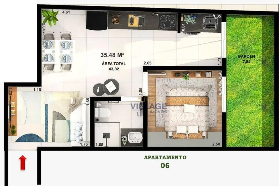 Foto 1 de Apartamento com 1 quarto à venda, 43m2 em Jardim Líbano, São Paulo - SP