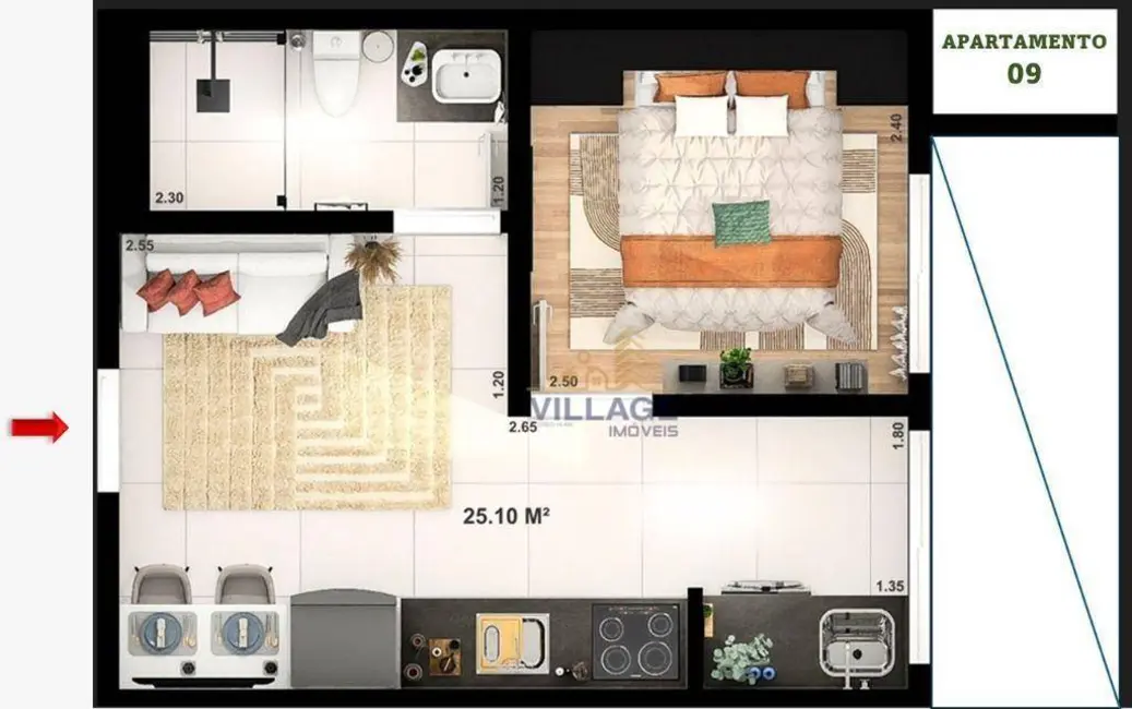 Foto 1 de Apartamento com 1 quarto à venda, 25m2 em Jardim Líbano, São Paulo - SP