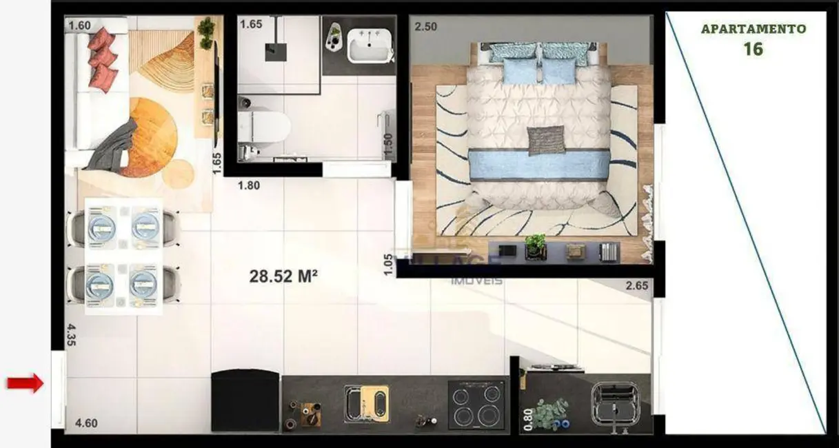 Foto 2 de Apartamento com 1 quarto à venda, 28m2 em Jardim Líbano, São Paulo - SP