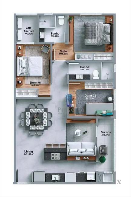Foto 2 de Apartamento com 2 quartos à venda, 82m2 em Vila Operária, Itajai - SC
