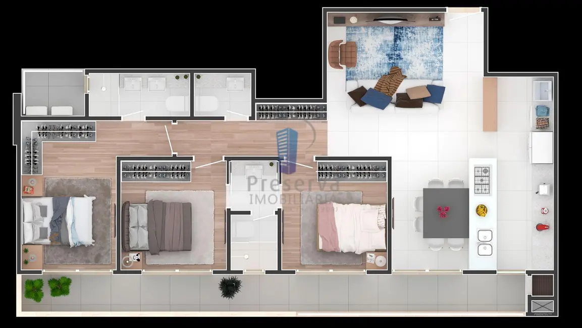 Apartamento com 3 quartos à venda, 115m2 em Fazenda, Itajai - SC - imagem 4 Foto 4 de Apartamento com 3 quartos à venda, 115m2 em Fazenda, Itajai - SC