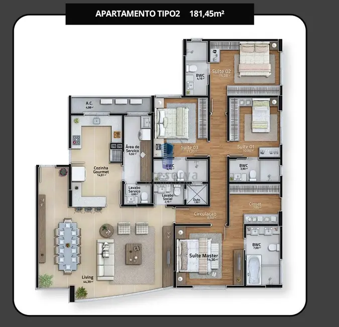 Foto 2 de Apartamento com 4 quartos à venda, 283m2 em Fazenda, Itajai - SC