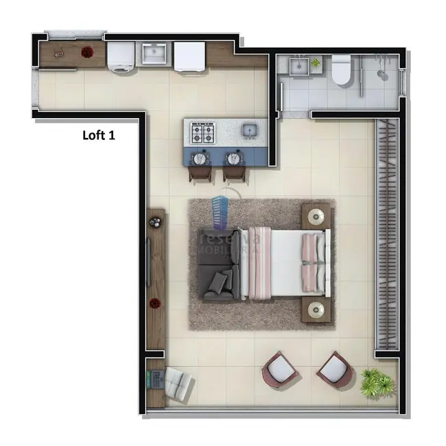 Foto 2 de Apartamento com 1 quarto à venda, 45m2 em Fazenda, Itajai - SC