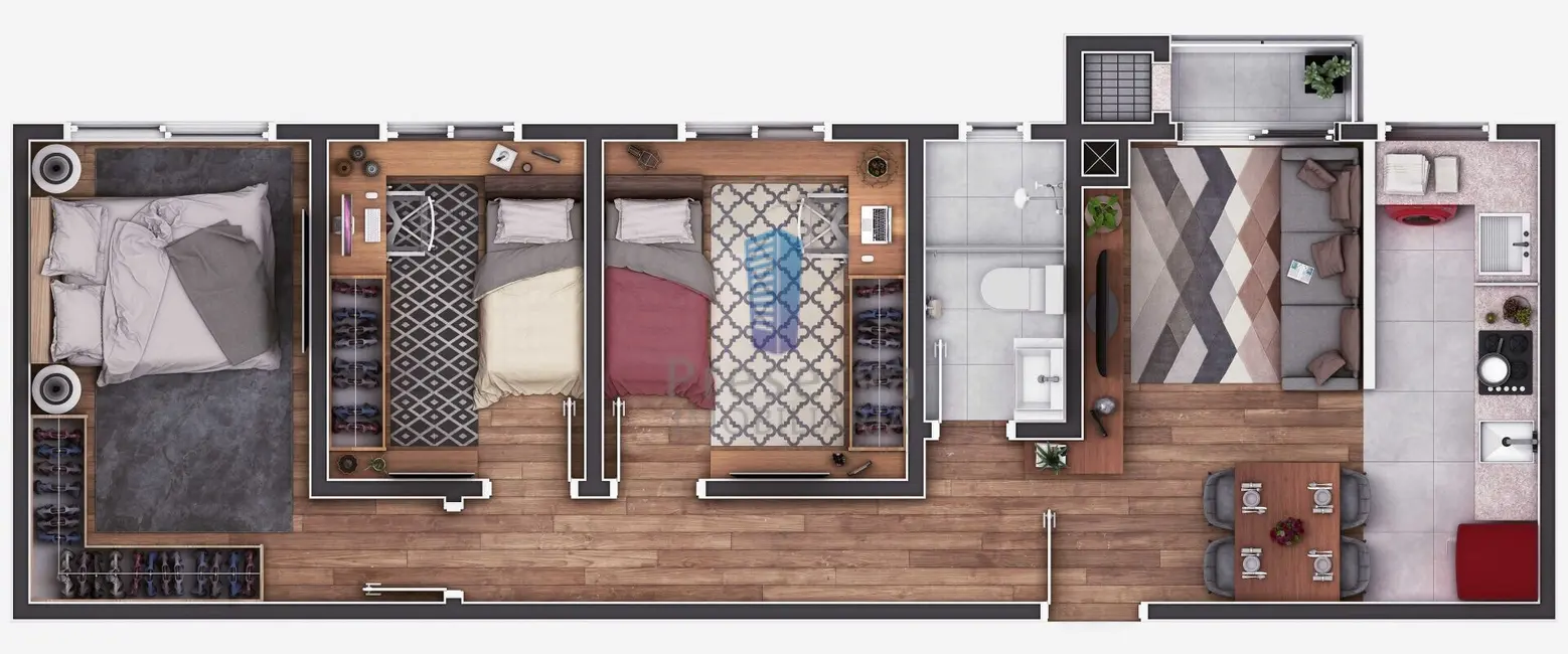 Foto 7 de Apartamento com 2 quartos à venda, 45m2 em Cordeiros, Itajai - SC