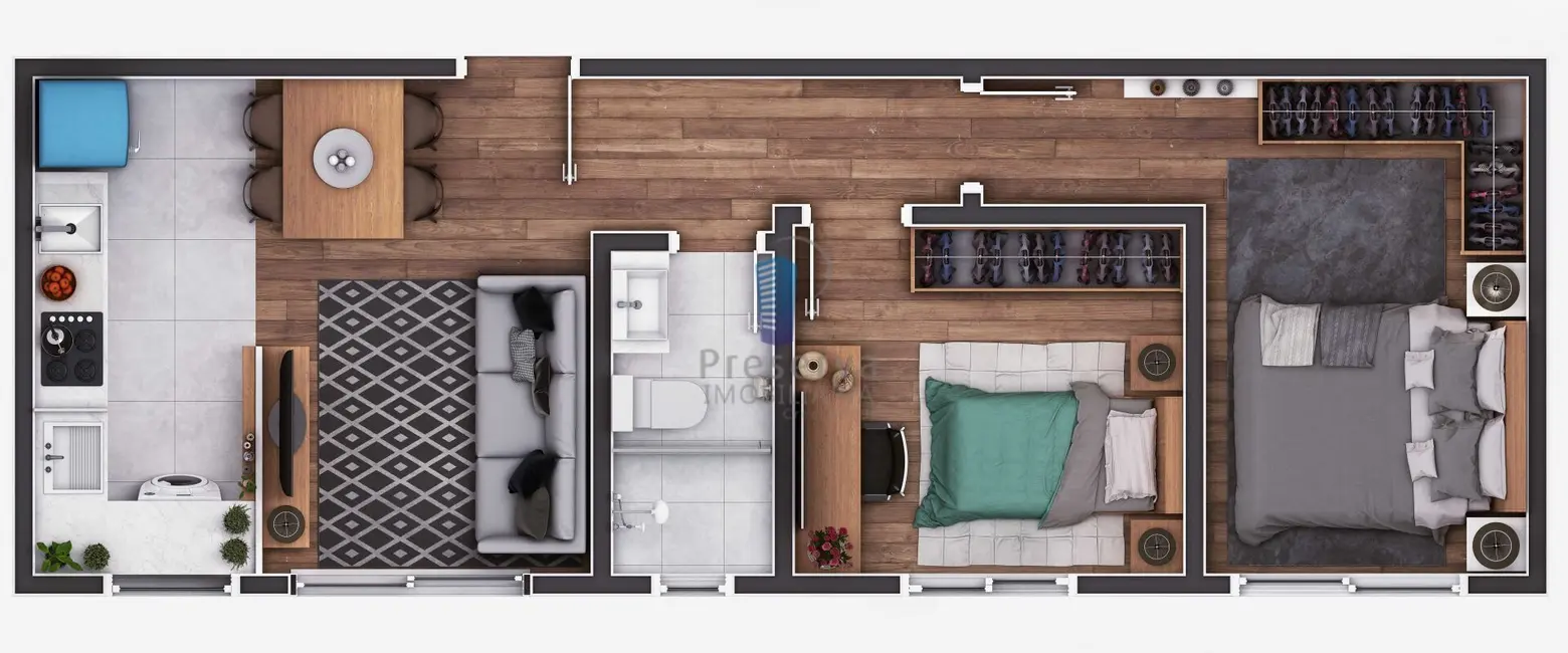 Foto 5 de Apartamento com 2 quartos à venda, 45m2 em Cordeiros, Itajai - SC