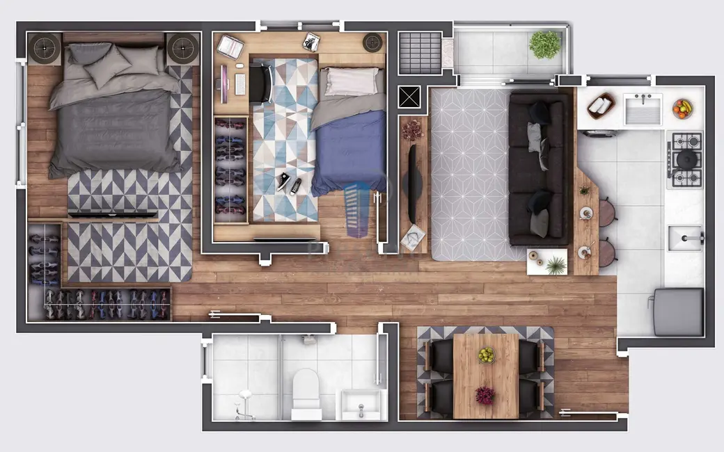 Foto 6 de Apartamento com 2 quartos à venda, 45m2 em Cordeiros, Itajai - SC