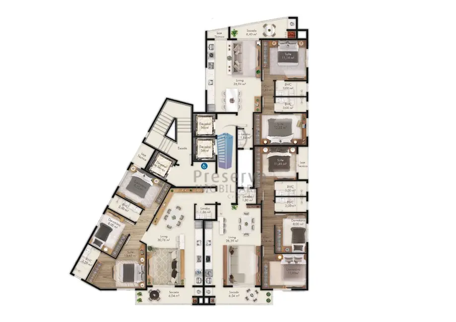 Foto 2 de Apartamento com 3 quartos à venda, 92m2 em Fazenda, Itajai - SC