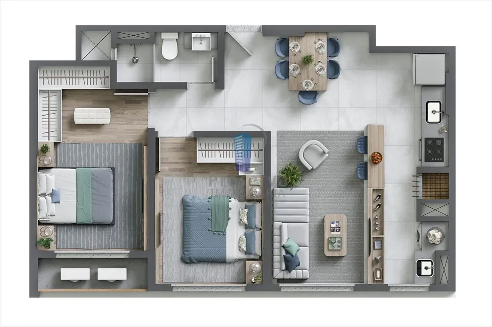 Apartamento com 2 quartos à venda, 61m2 em São João, Itajai - SC - imagem 2 Foto 2 de Apartamento com 2 quartos à venda, 61m2 em São João, Itajai - SC