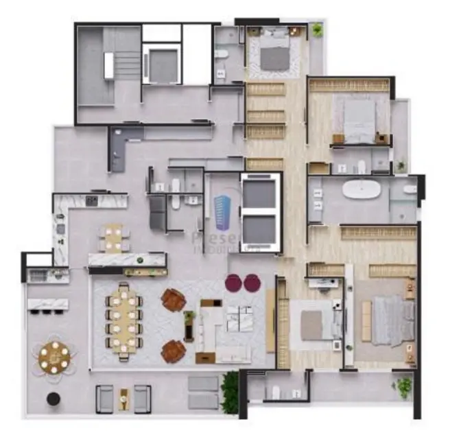 Apartamento com 4 quartos à venda, 267m2 em Fazenda, Itajai - SC - imagem 6 Foto 6 de Apartamento com 4 quartos à venda, 267m2 em Fazenda, Itajai - SC